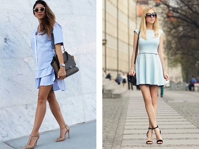 A blue dress with what to wear