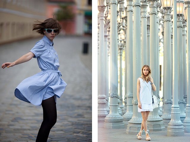 A blue dress with what to wear