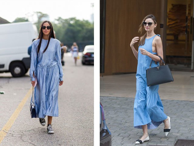 A blue dress with what to wear