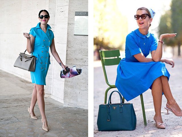 A blue dress with what to wear