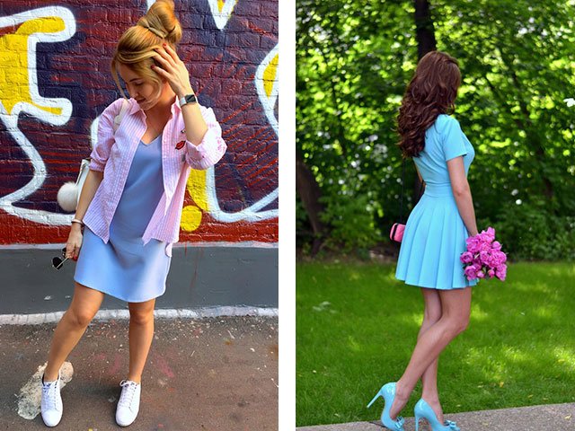 A blue dress with what to wear