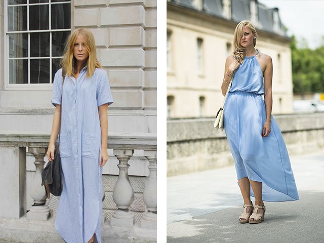 A blue dress with what to wear