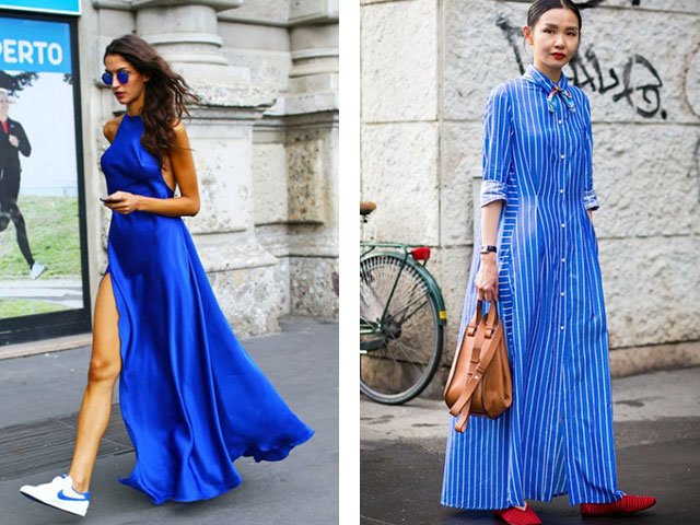 A blue dress with what to wear