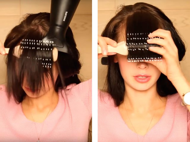 Laying on long medium and short hair at home