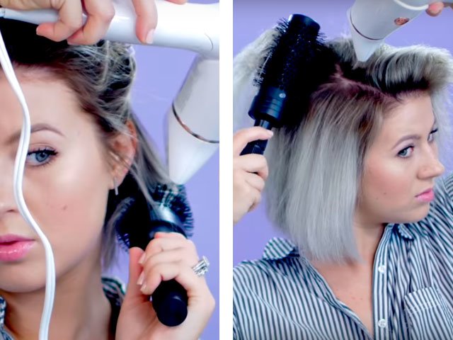 Laying on long medium and short hair at home