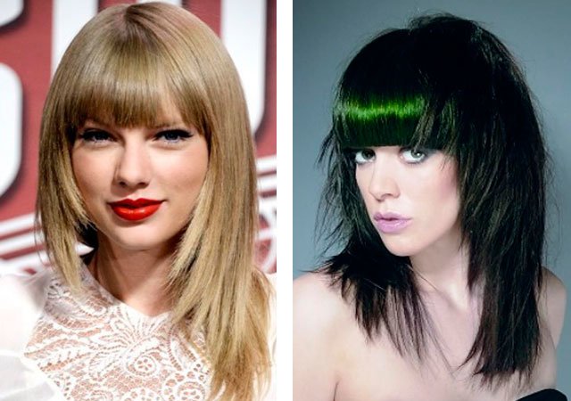 Women's haircut cascade on medium hair