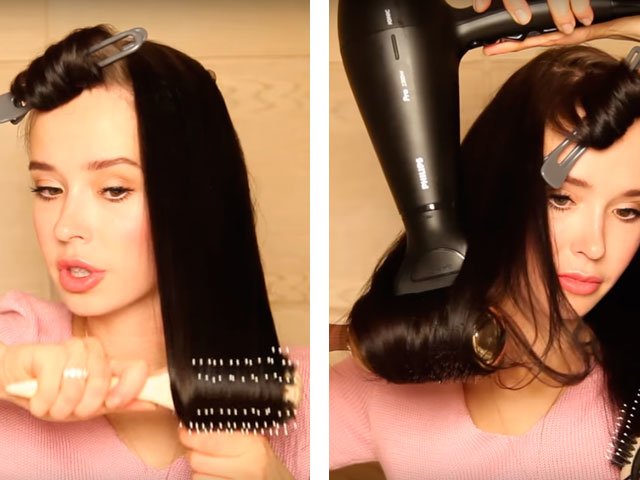 Laying on long medium and short hair at home