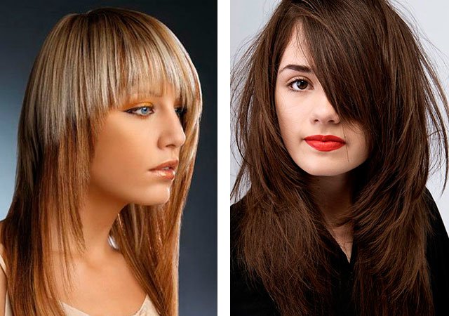 Women's haircut cascade on medium hair