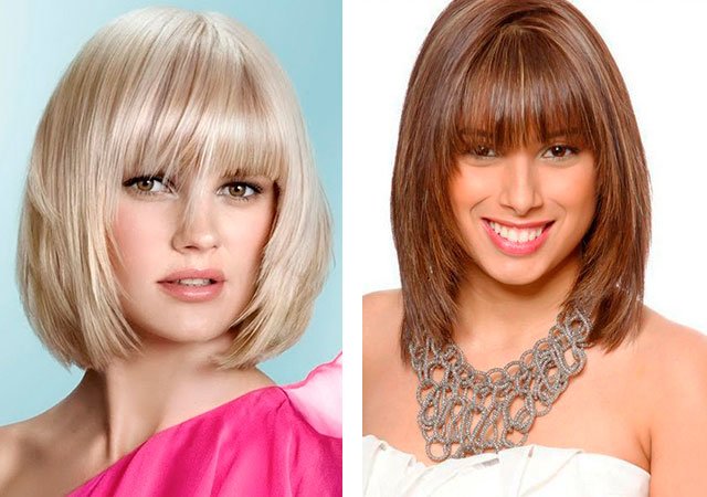 Women's haircut cascade on medium hair