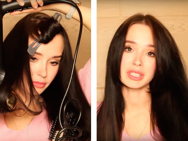 Laying on long medium and short hair at home