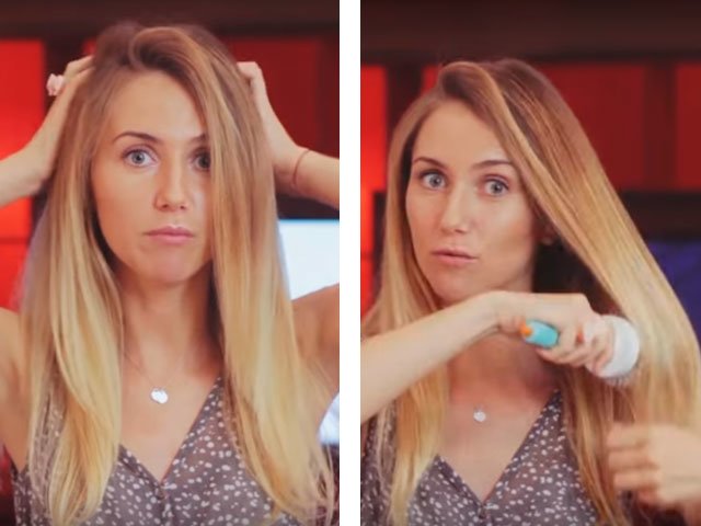 Laying on long medium and short hair at home