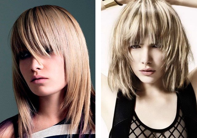 Women's haircut cascade on medium hair