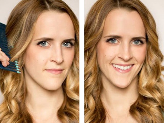 Laying on long medium and short hair at home