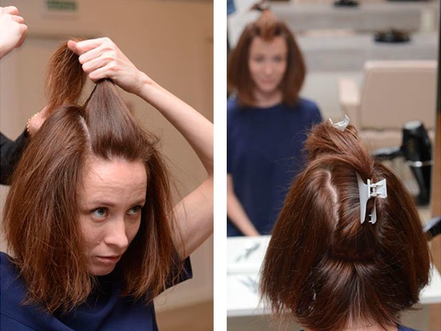 Medium hair styling at home