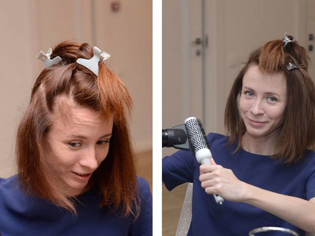 Medium hair styling at home
