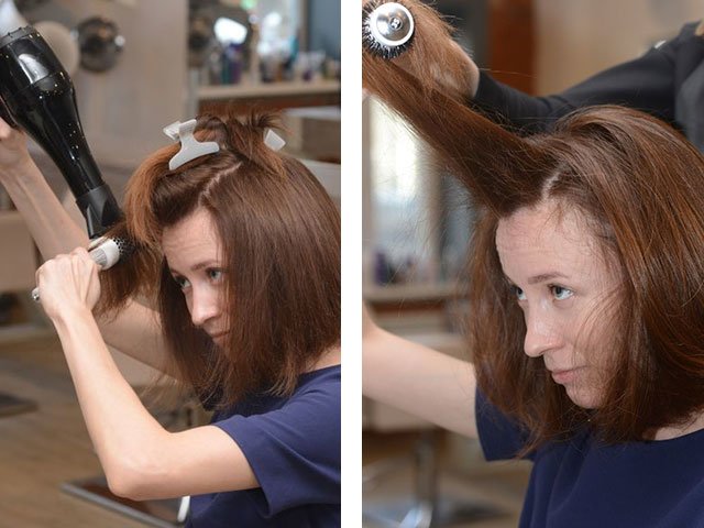 Medium hair styling at home