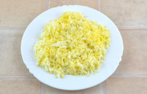 Salad with Crab Sticks, Corn and Ham