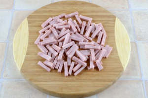 Salad with Crab Sticks, Corn and Ham