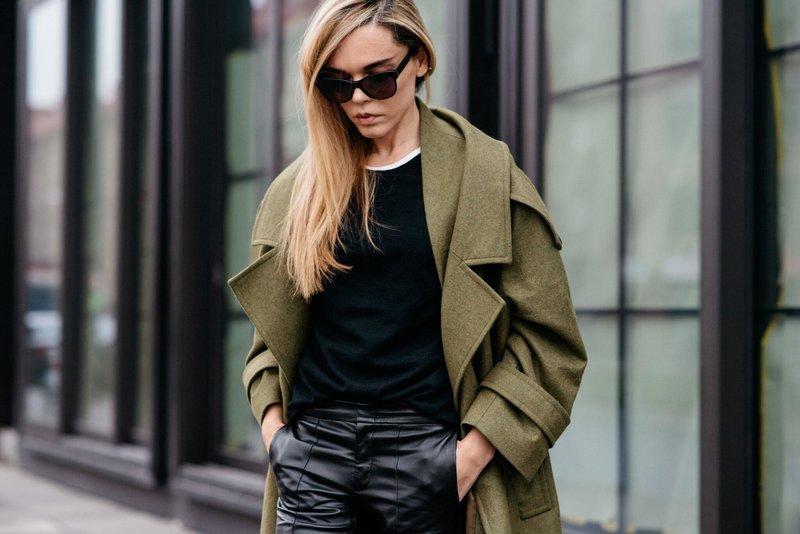 Girl in a military coat