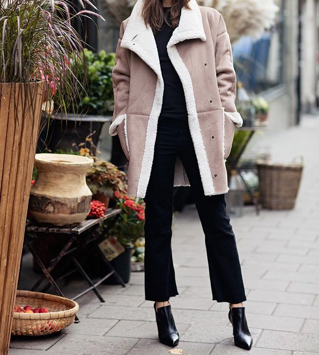 Sheepskin coat with trousers Sheepskin coat MIDI