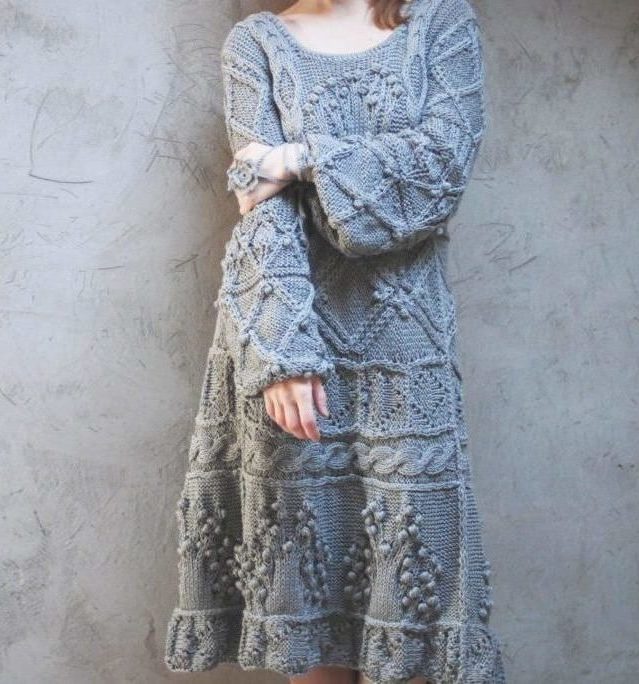 Stylish knitted dress in the style of boho Boho style dress
