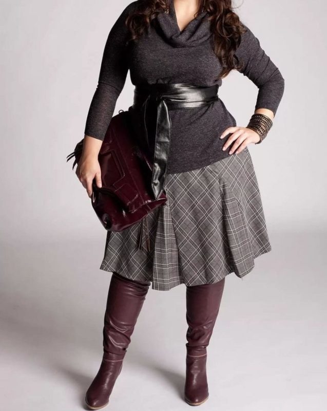 Wide plaid skirt Wide skirt