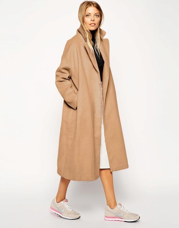 Beige oversized overcoat