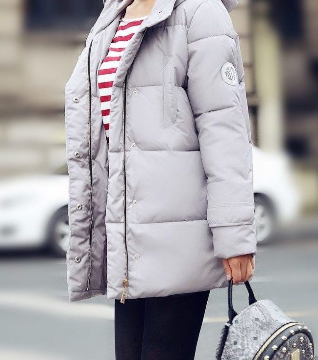 Pastel color puffer jacket Gray puffer jacket