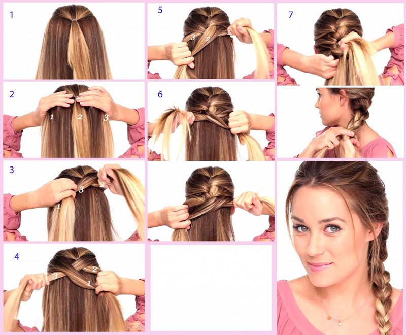Hairstyle French braid: phased