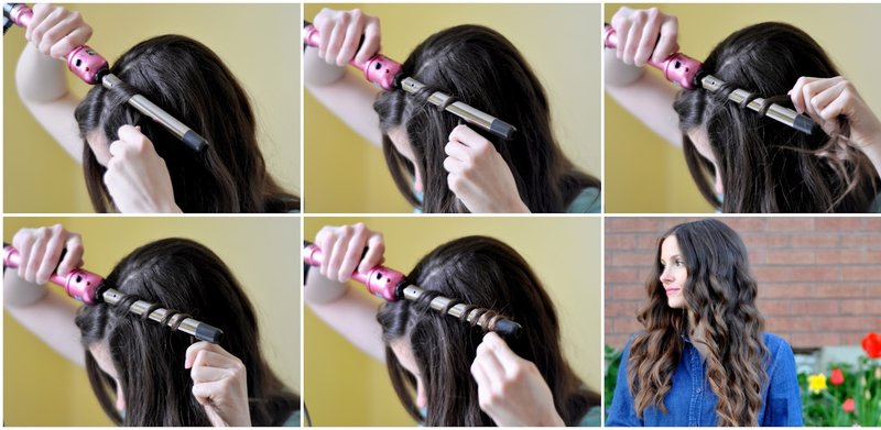 Hair styling in luxurious curls: in stages