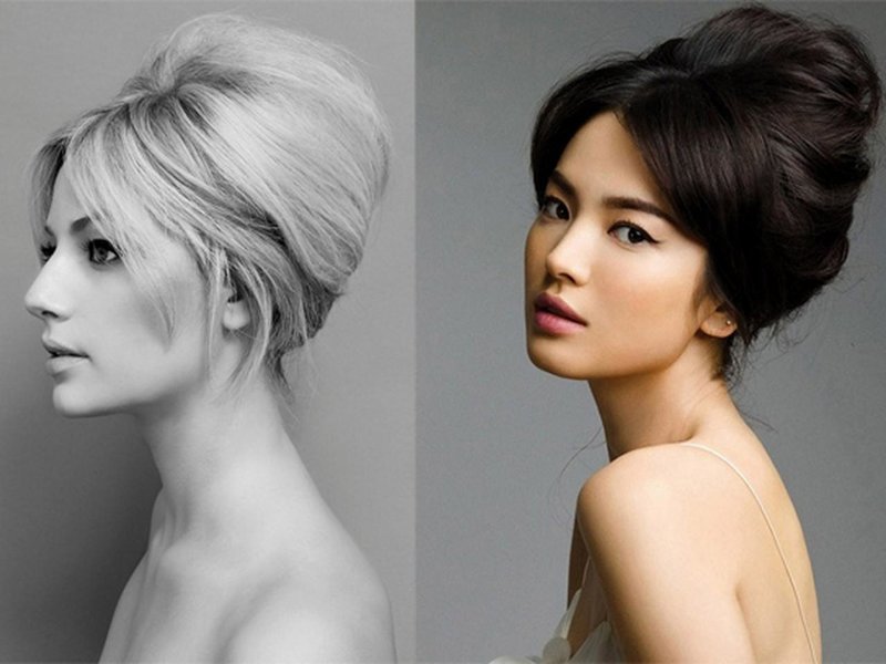 Girl with hairstyle Babette