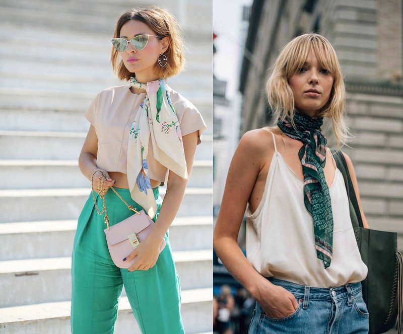 Bold look with a silk scarf