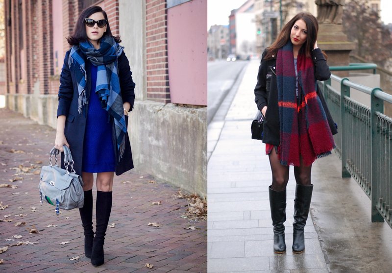 Stole and knit dress