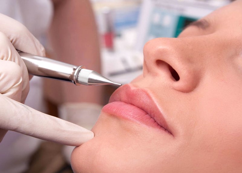 Permanent lip application