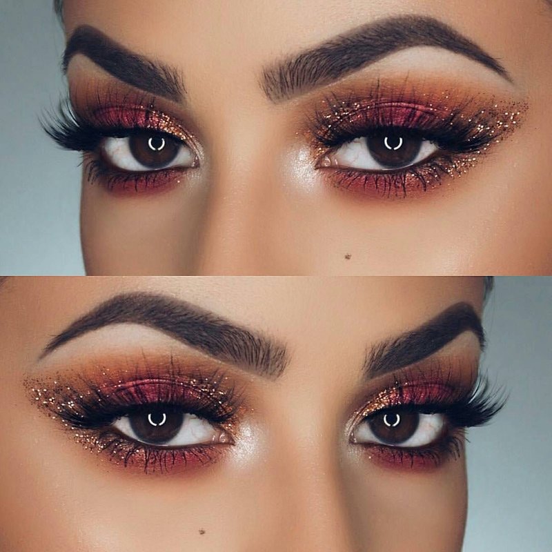 Autumn makeup for brown eyes
