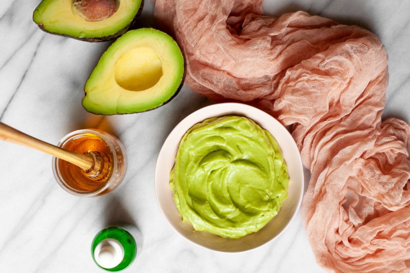 Mask with avocado
