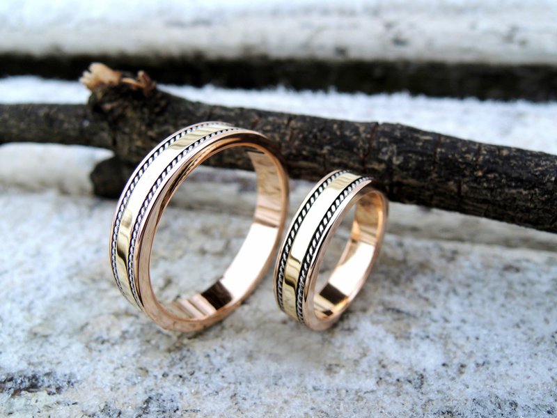 The combination of several types of metal