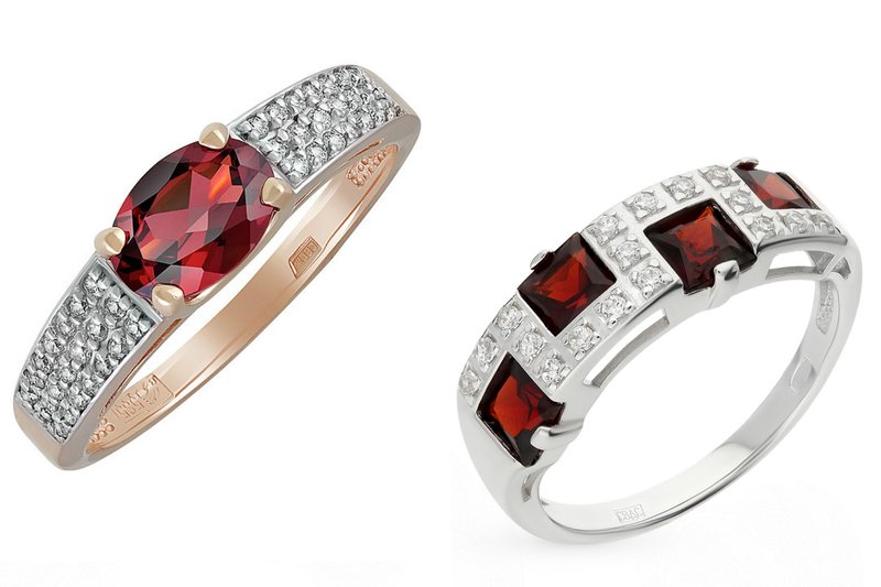 Wedding rings with pomegranate