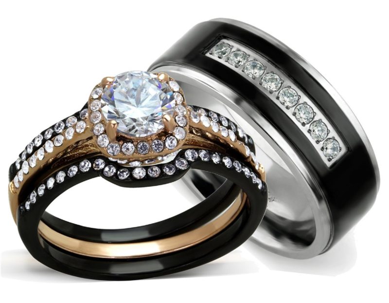 Black wedding rings