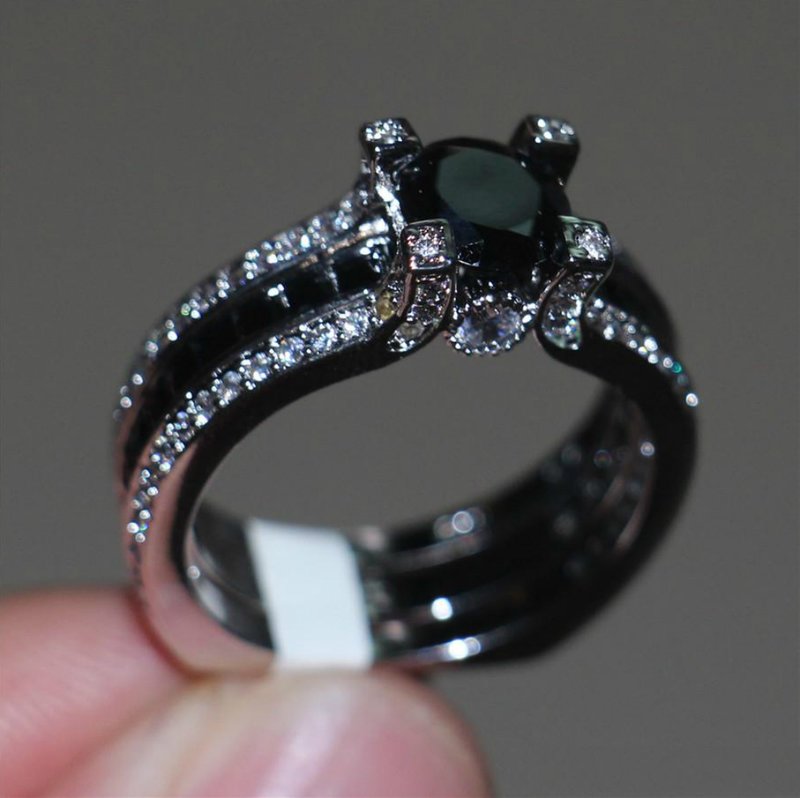 Black gold ring for the bride