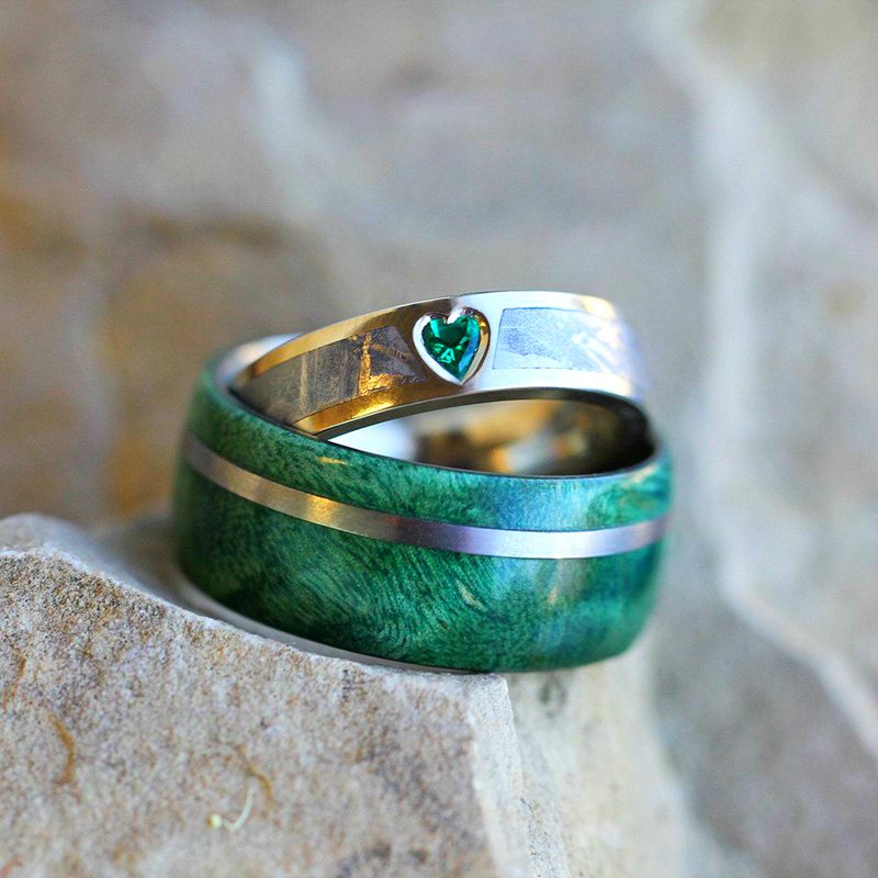 Emerald Enamel Rings