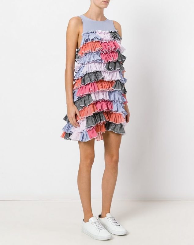 Multi-colored dress with ruffles Multi-colored dress with ruffles