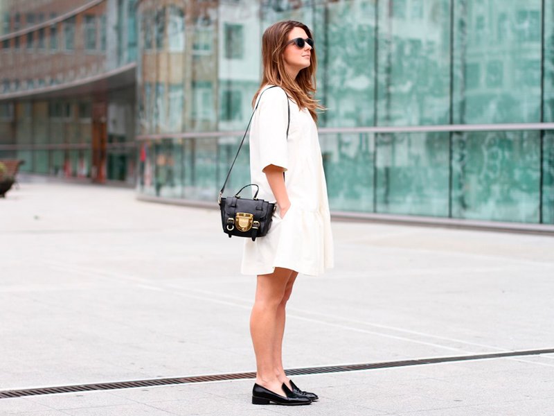 Dress with loafers