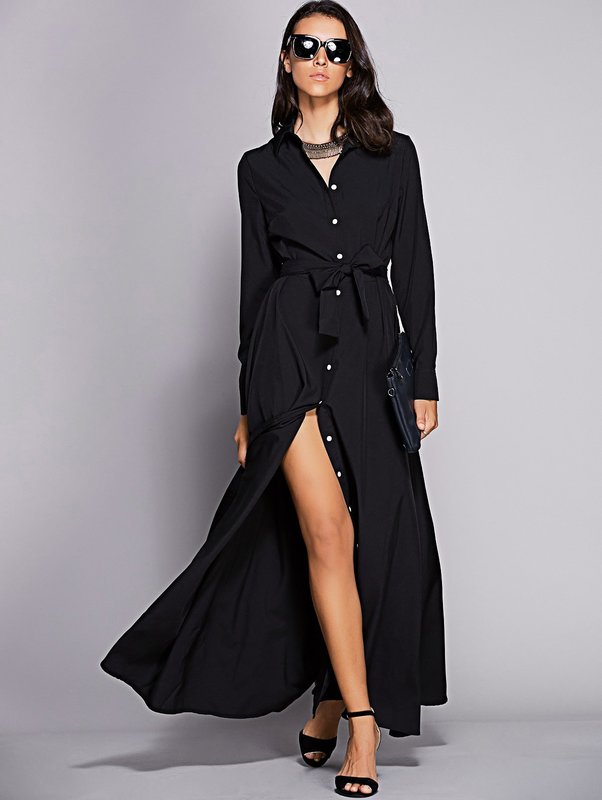 Black long shirt dress Black long shirt dress