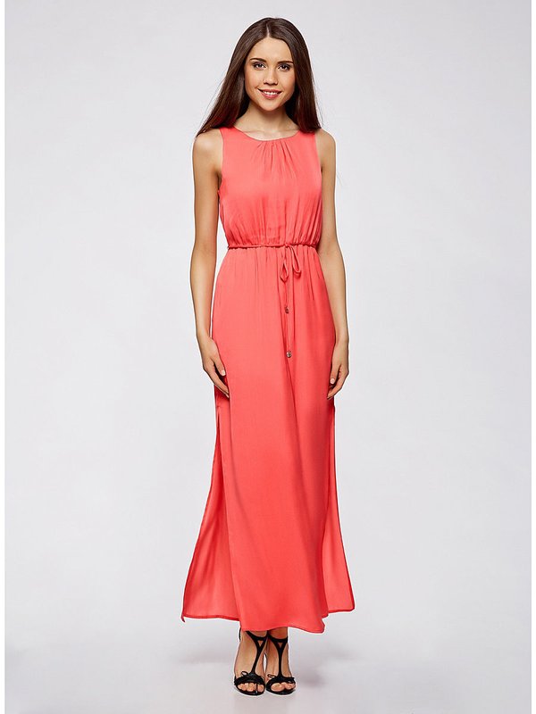 Live Coral Belt Maxi Dress Live Coral Belt Maxi Dress