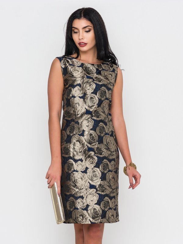 Medium length brocade sheath dress Medium length brocade sheath dress