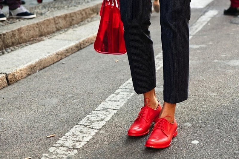 Red loafers