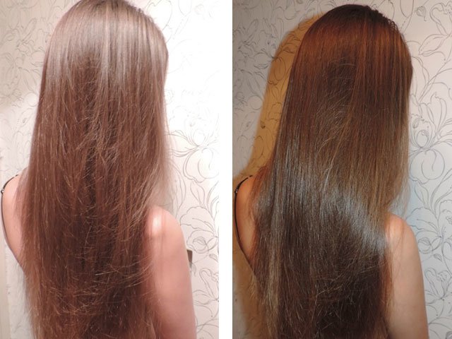The effect of almond oil before and after