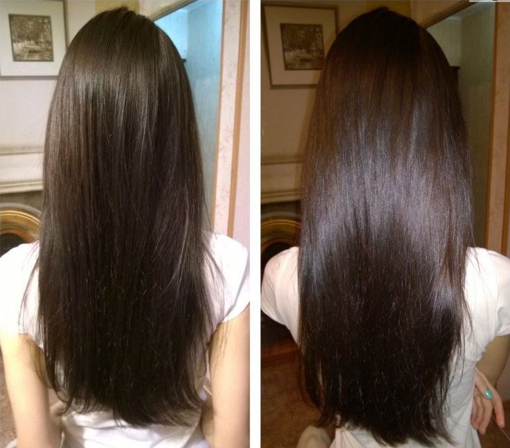 Before and after using linseed oil Before and after using linseed oil