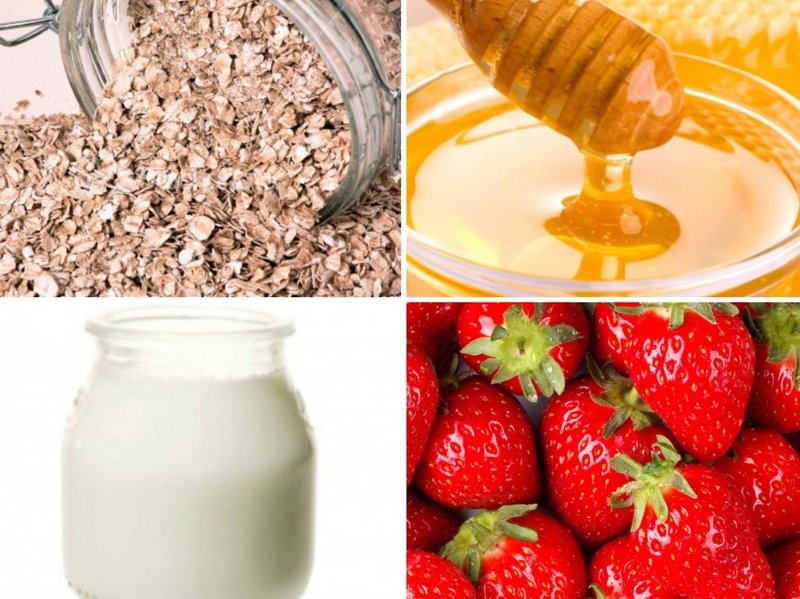 Ingredients for Making Strawberry Wrinkle Masks Ingredients for Making Strawberry Wrinkle Masks